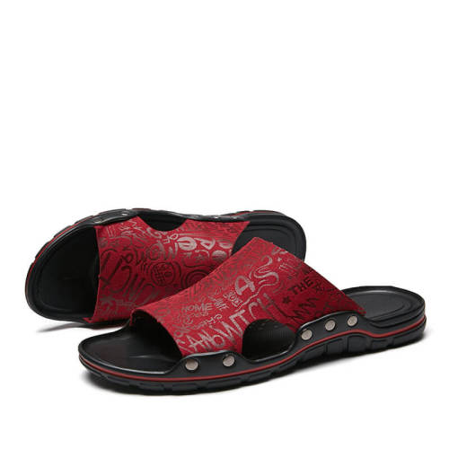 Mens Slide Sandals Open Toe Athletic Arch Support Footbed