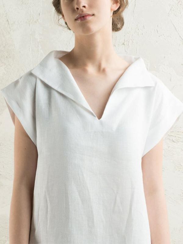 Simple Loose Fit V-Neck  Top