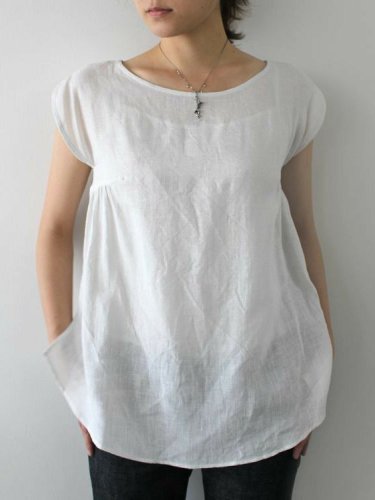 Round Neck Solid Color Short Sleeve Casual Fashion Top