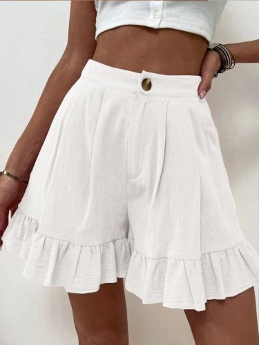 Casual Loose Cotton And Linen Shorts