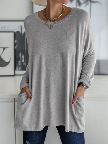 Casual Solid Color Long Sleeve T-Shirt