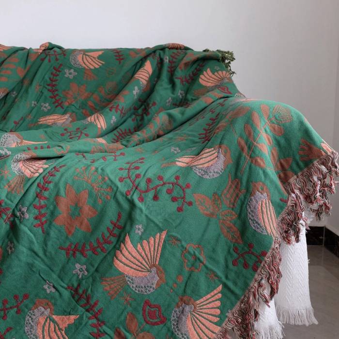 4 Layers Cotton Queen Blanket 100% cotton Muslin Sofa Throw Boho throw blanket