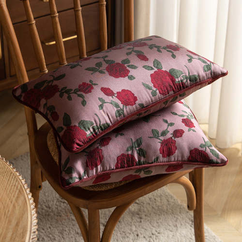 Flower Rose Vintage Breathable Car Sofa Pillow Pillowcase