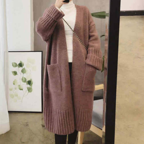 Loose And Lazy Mid-length Sweater Coat