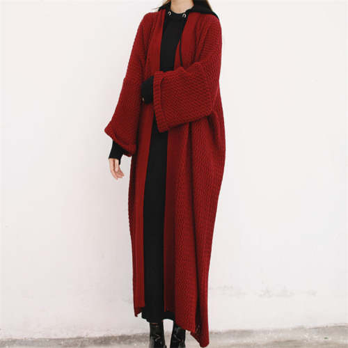 Long Cardigan Thick Wool Loose Large Sweater Coat
