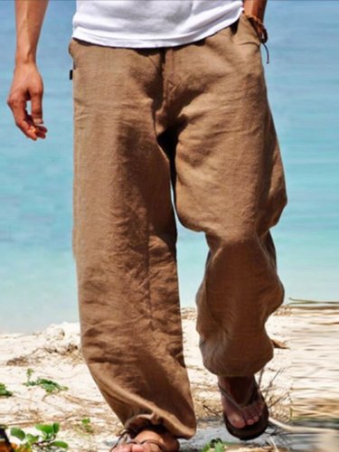 Loose Cotton And Linen Trousers