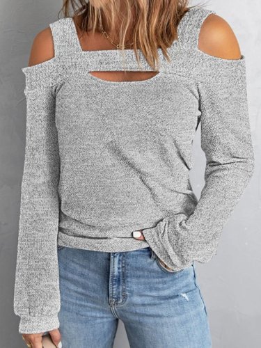 Casual Solid Color Long Sleeve T-Shirt