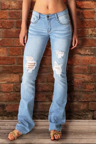 Vintage Ripped Low Waist Jeans