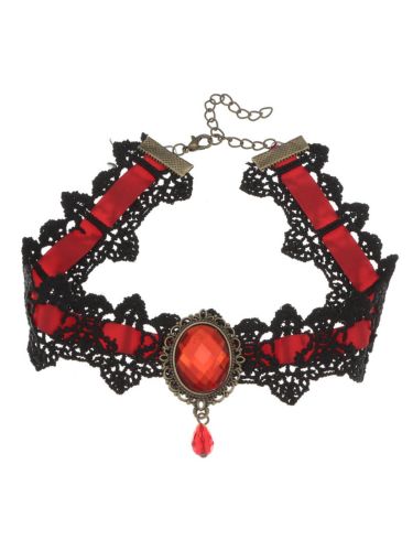 Black Retro Halloween Lace Necklace