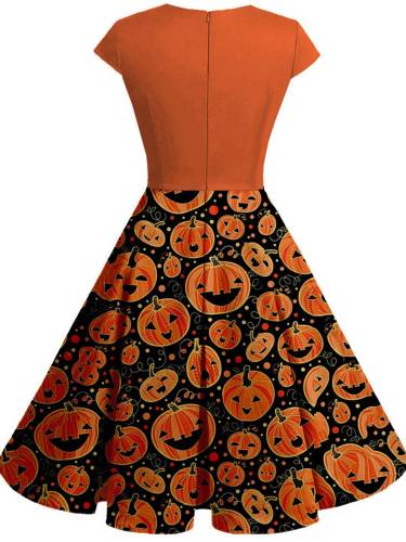 Plus Size Orange 1950s Costume Dress