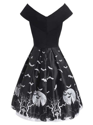 Black 1950s Halloween Costume Dress