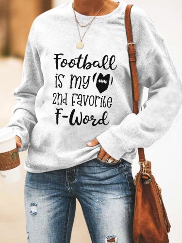 Women's Casual FOOTBALL IS MY FAVORITE F-WORD Printed Sweater