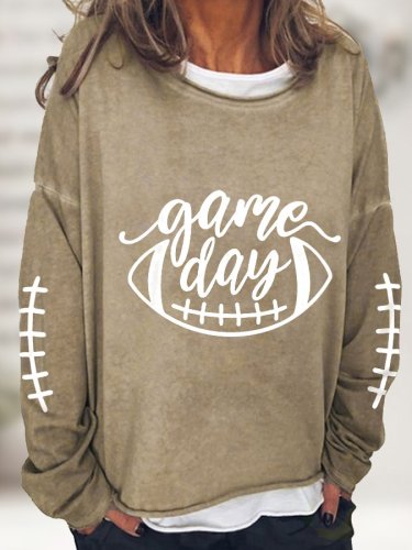 Women's Gameday Football Lover Casual Long-Sleeve T-Shirt