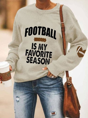 Women's Football Is My Favorite Season Print Sweatshirt