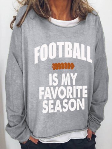 Women's Football Is My Favorite Season Print Sweatshirt