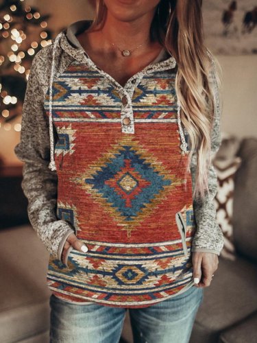 Women's Western Style AZTEC Print Sweatshirt