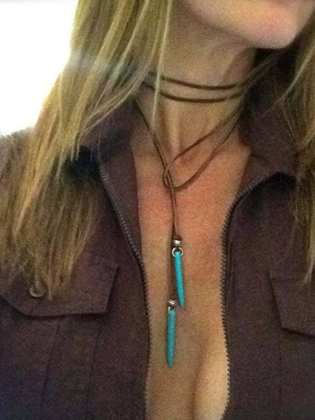 Turquoise Pendant Long Necklace