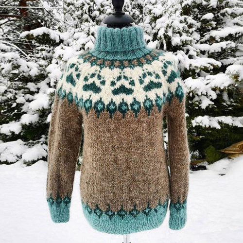 Fairman Island Vintage Jacquard Turtleneck Sweater