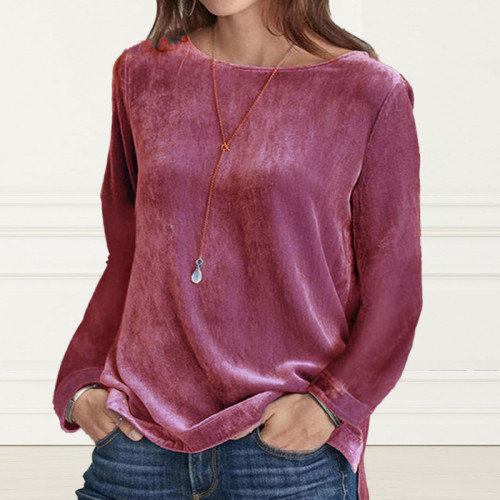 Casual Simple Velvet Sweatershirt