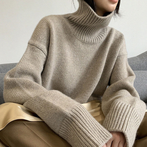 Turtleneck Loose Long Sleeve Knitted Sweater