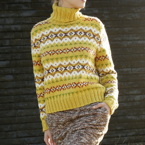 Fellman Island Geometric Jacquard Vintage Sweater