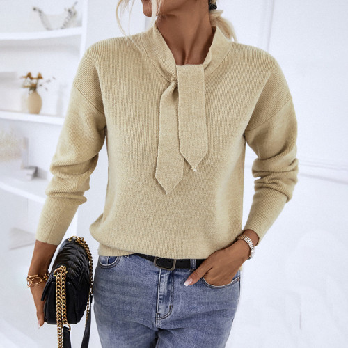 Solid Color Casual Long Sleeve Sweater