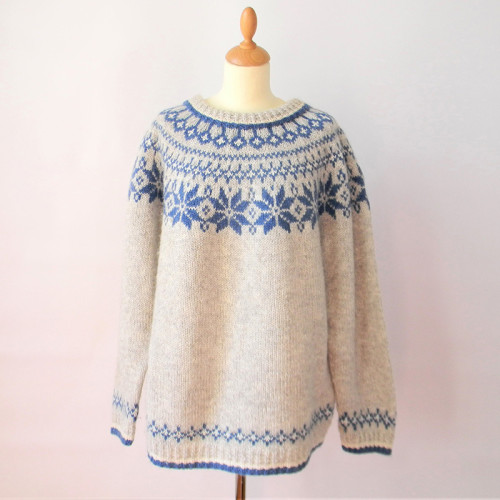 Fair Isle Knit Vintage Jacquard Long Sleeve Sweater