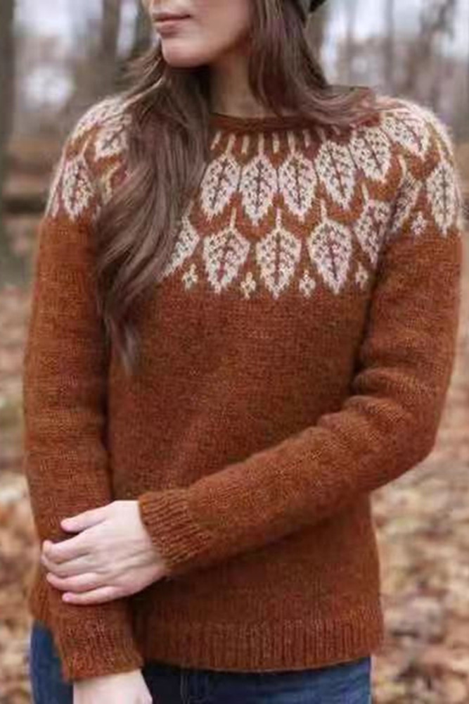 Fairman Island Vintage Contrast Crewneck Sweater
