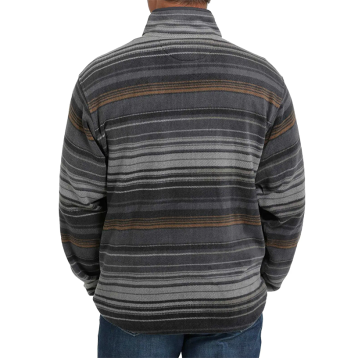 Casual Grey Striped Pullover Sweatshirt