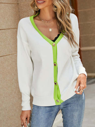 Casual Versatile V-Neck Knitted Sweater