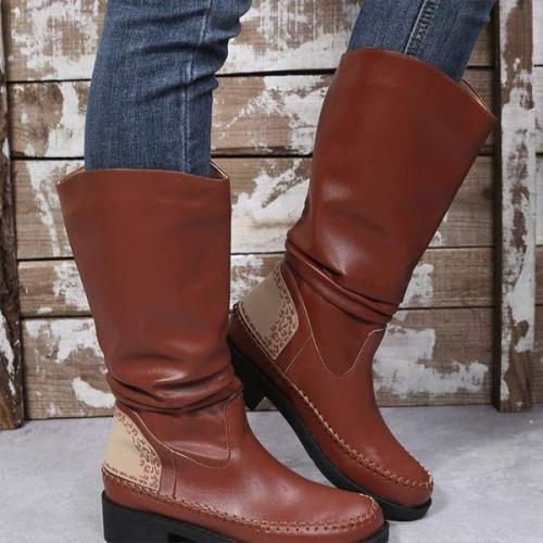 Women'S Round Toe Low Heel Boots 98793052C