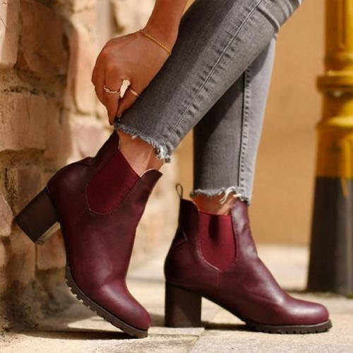 Women'S Fashion High Heel Low Chelsea Boots 94783830