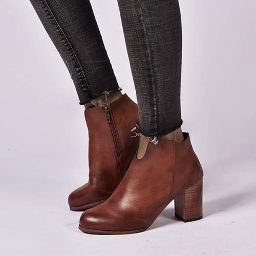 Women'S Chunky High Heel Ankle Boots 09368843C