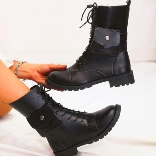 Women'S Fashion Black Martin Boots 09941932