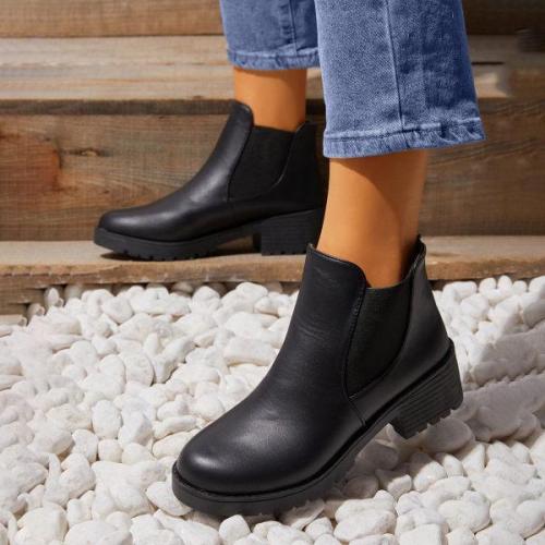 Women'S Chunky Mid Heel Fashion Short Boots 53591335