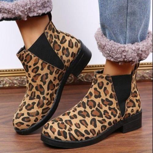Women'S Leopard Print Fashion Comfortable Chelsea Boots 39841522