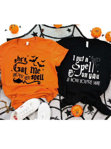 She's Got Me Under Her Spell, I Put A Spell On You Halloween Couple T-shirt