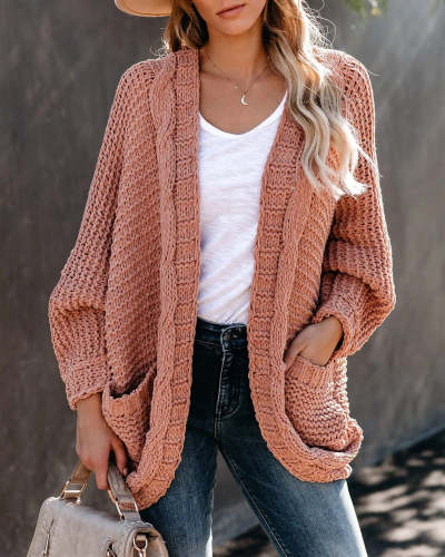 women's thick knitted cardigan coat knitted sweater