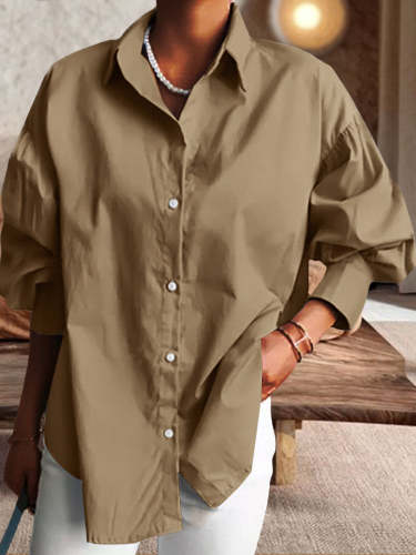 Oversize Solid Color Loose Shirt