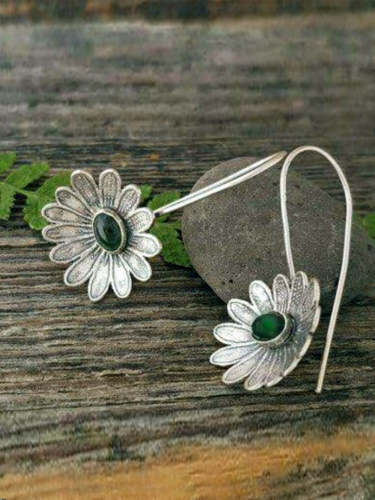 Old Silver Floral Earrings