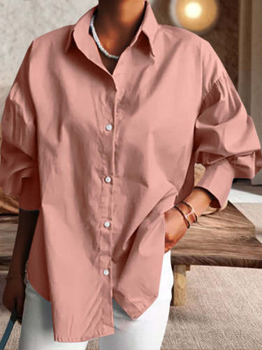 Oversize Solid Color Loose Shirt
