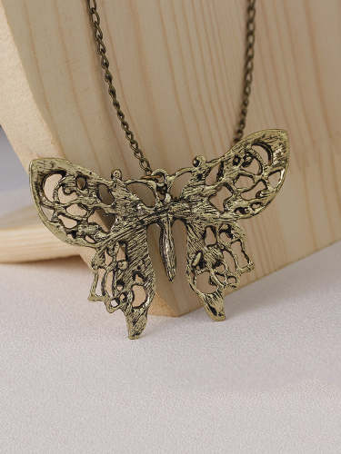 Vintage Cutout Butterfly Chain Necklace