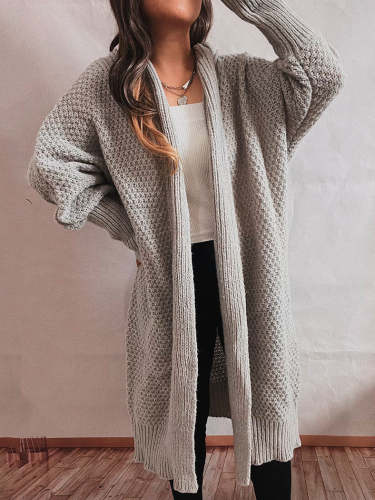 women's long knitted cardigan sweater coat