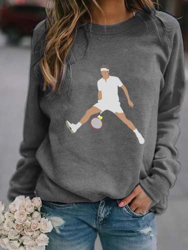 Women's The Goat RF Tennis Legend Thanks For All The Countless Memories Print Sweatshirt
