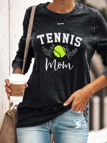 Women's Tennis Mom Print Sweatshirt