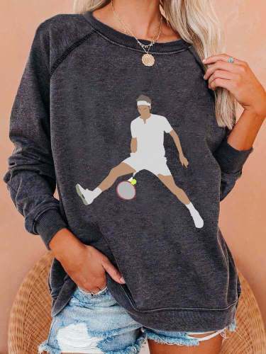 Women's The Goat RF Tennis Legend Thanks For All The Countless Memories Print Casual Sweatshirt