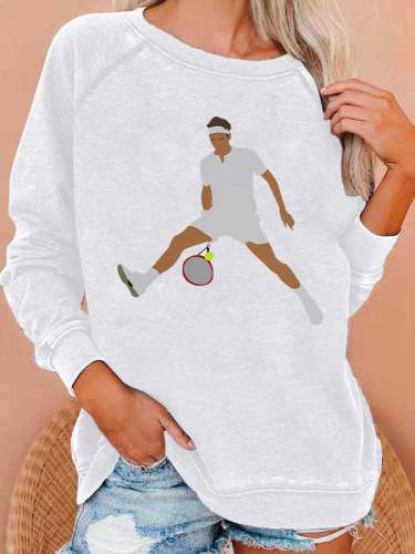 Women's The Goat RF Tennis Legend Print Casual Sweatshirt