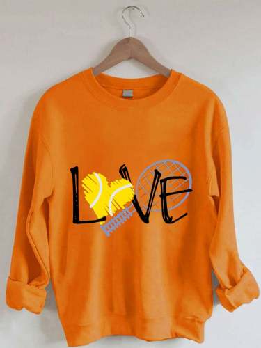 Women's Love Tennis Print Sweatshirt