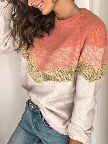 Contrast Color Raglan Sleeve Sweater