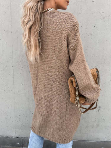 Solid Color Comfy Loose Sweater Cardigan